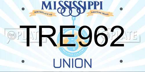 TRE962 Mississippi License Plate