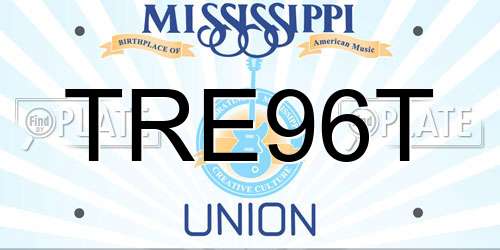 TRE96T Mississippi License Plate