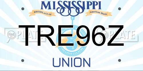 TRE96Z Mississippi License Plate