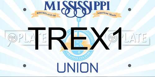 TREX1 Mississippi License Plate
