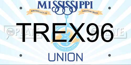 TREX96 Mississippi License Plate
