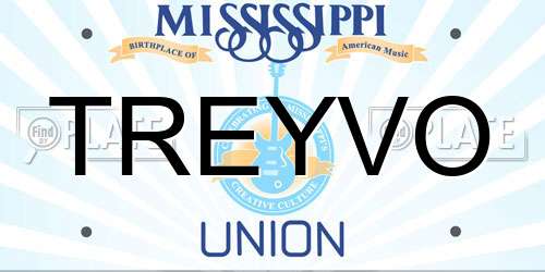 TREYVO Mississippi License Plate