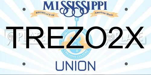 TREZO2X Mississippi License Plate