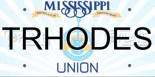 TRHODES Mississippi License Plate