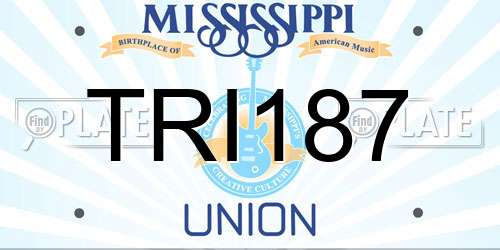 TRI187 Mississippi License Plate