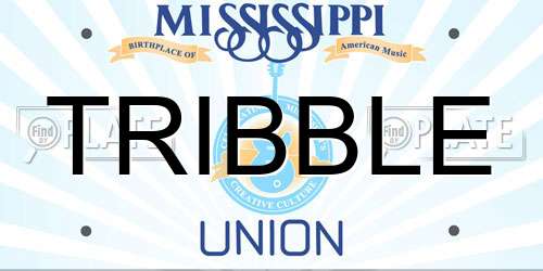 TRIBBLE Mississippi License Plate