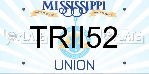 TRII52 Mississippi License Plate