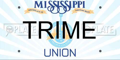 TRIME Mississippi License Plate