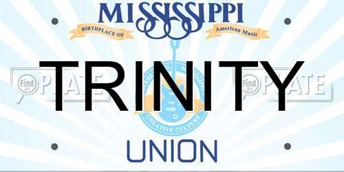 TRINITY Mississippi License Plate