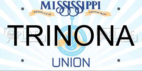 TRINONA Mississippi License Plate