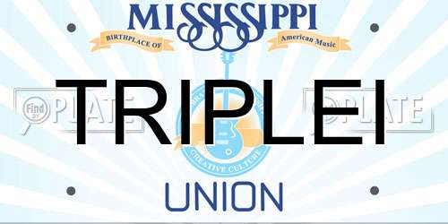 TRIPLEI Mississippi License Plate