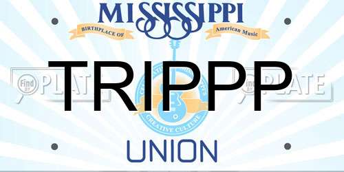 TRIPPP Mississippi License Plate