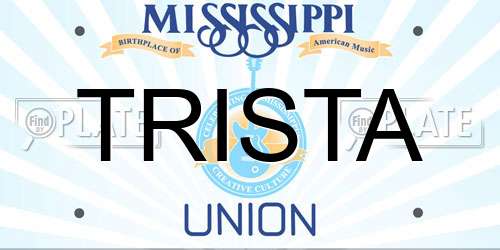 TRISTA Mississippi License Plate