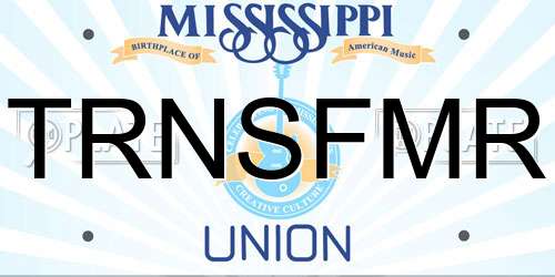 TRNSFMR Mississippi License Plate