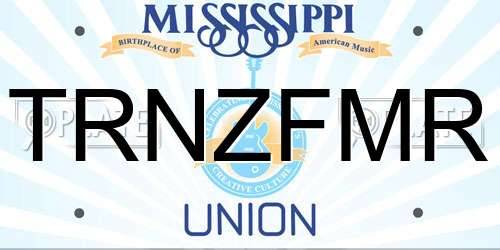 TRNZFMR Mississippi License Plate