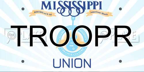 TROOPR Mississippi License Plate