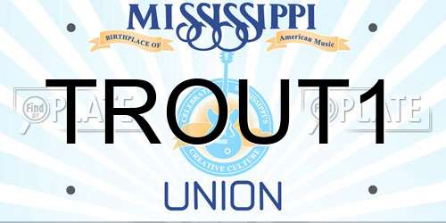 TROUT1 Mississippi License Plate