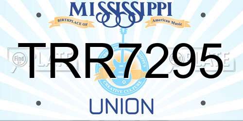 TRR7295 Mississippi License Plate