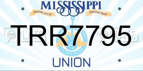 TRR7795 Mississippi License Plate