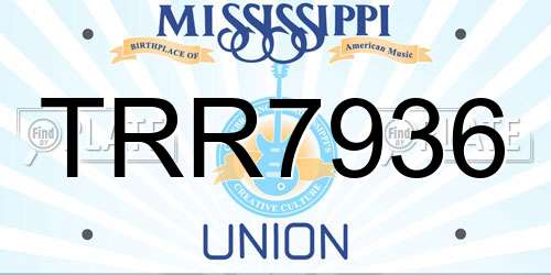 TRR7936 Mississippi License Plate