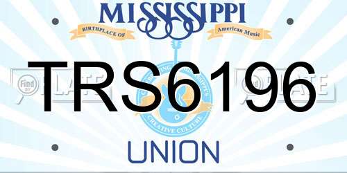 TRS6196 Mississippi License Plate