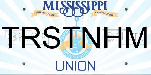 TRSTNHM Mississippi License Plate
