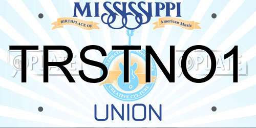 TRSTNO1 Mississippi License Plate
