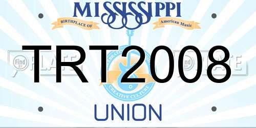 TRT2008 Mississippi License Plate