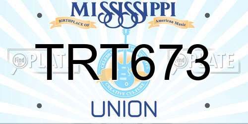 TRT673 Mississippi License Plate