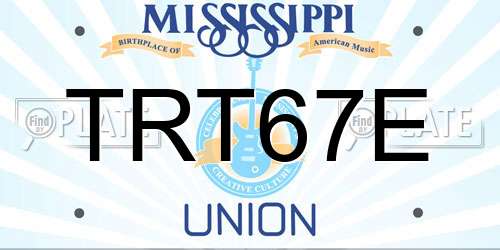 TRT67E Mississippi License Plate