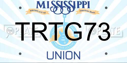 TRTG73 Mississippi License Plate