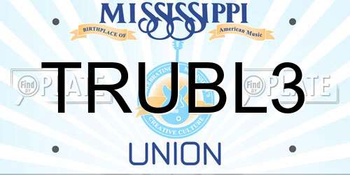 TRUBL3 Mississippi License Plate