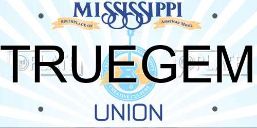 TRUEGEM Mississippi License Plate