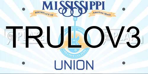 TRULOV3 Mississippi License Plate
