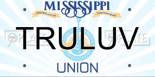 TRULUV Mississippi License Plate