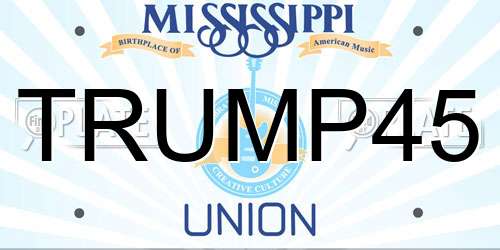 TRUMP45 Mississippi License Plate