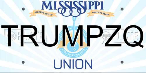 TRUMPZQ Mississippi License Plate