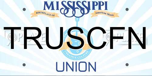 TRUSCFN Mississippi License Plate