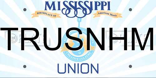 TRUSNHM Mississippi License Plate