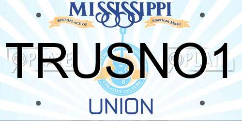 TRUSNO1 Mississippi License Plate