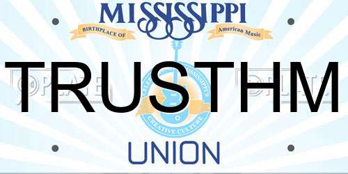 TRUSTHM Mississippi License Plate