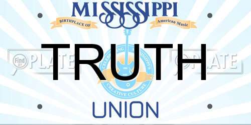 TRUTH Mississippi License Plate
