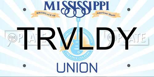 TRVLDY Mississippi License Plate