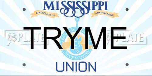 TRYME Mississippi License Plate