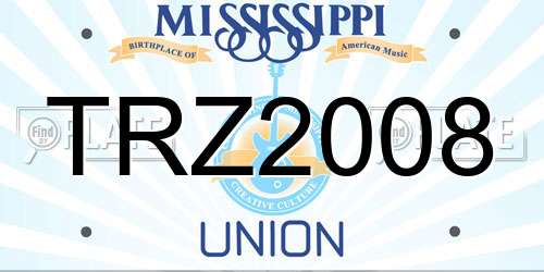 TRZ2008 Mississippi License Plate