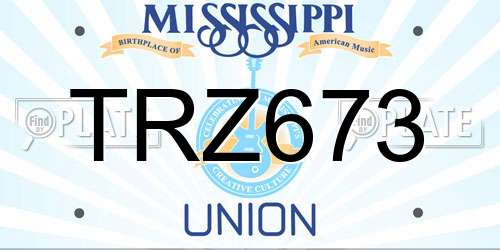 TRZ673 Mississippi License Plate
