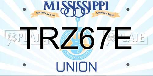 TRZ67E Mississippi License Plate