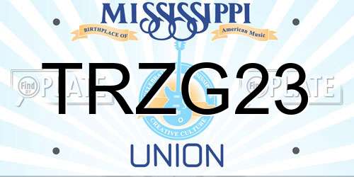 TRZG23 Mississippi License Plate