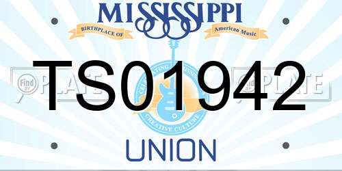 TS01942 Mississippi License Plate