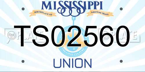 TS02560 Mississippi License Plate